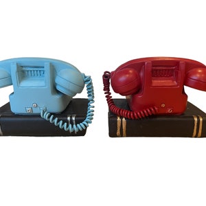 Pair vintage retro style telephone bookends retro shelf tidies book gift new home gift bookworm gift 1970s gift birthday gift image 6