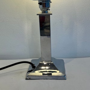 Vintage Art Deco silver chrome column table lamp side lamp Art Deco light vintage light antique lamp image 4
