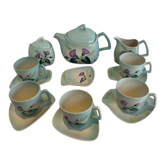 Vintage 14 Piece Carlton Ware Tea Set Foxglove Tea Set Etsy