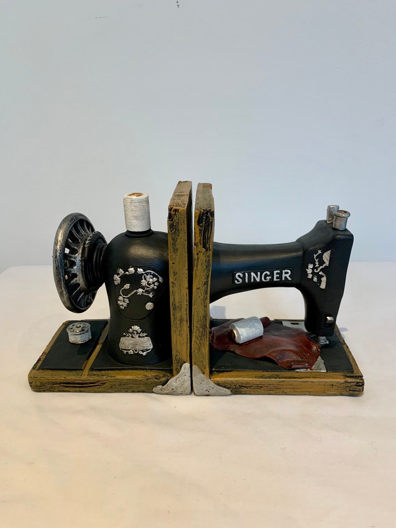 Vintage Style Singer Sewing Machine Bookends Book Tidy Book Etsy