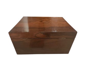 Antique Victorian circa 1880 walnut and papier mache two layer lockable jewellery box antique jewellery antique box gift lovers gift