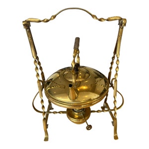 Antique arts and crafts brass spirit kettle teapot on stand circa 1880 vintage brass brass kettle vintage kitchen ware