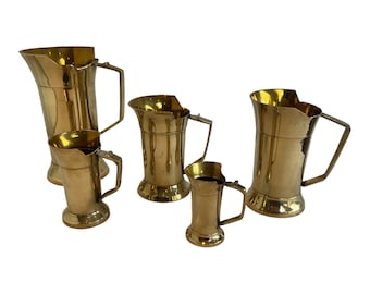 Set 5 vintage copper measuring jugs vintage kitchenware vintage gift cookery gift vintage gift