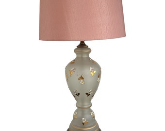 Vintage St Michael Marks & Spencer Light Pink Ceramic Table Lamp Bedside  Electric Lamp Home Decor 