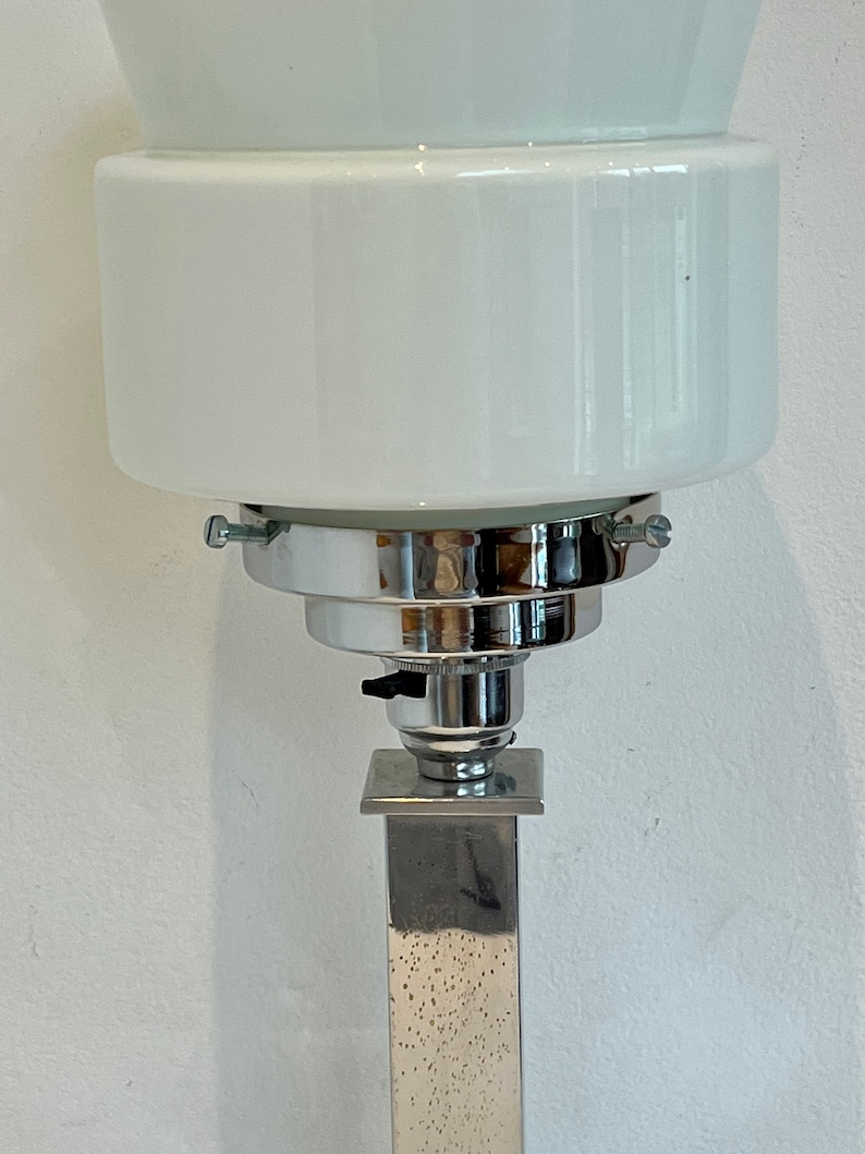 Vintage Art Deco silver chrome column table lamp side lamp Art Deco light vintage light antique lamp image 5