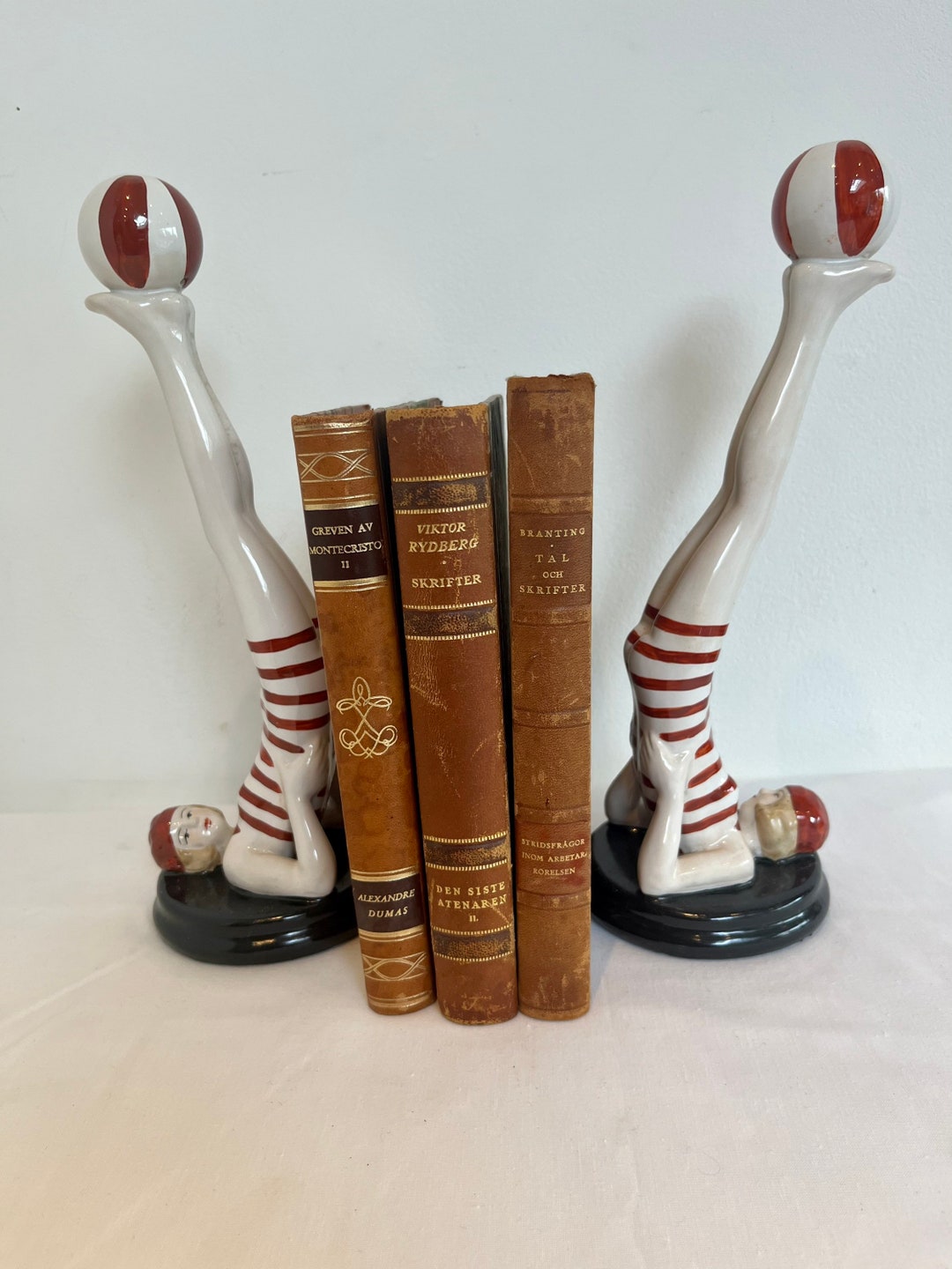 Pair Vintage Art Deco Style Porcelain Lady Bathers Bookends Etsy UK
