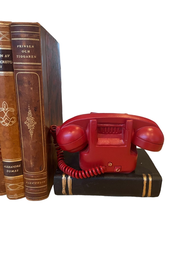 Pair vintage retro style telephone bookends retro shelf tidies book gift new home gift bookworm gift 1970s gift birthday gift image 10