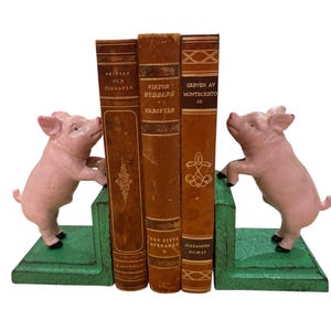 Department 56 Cast Iron Pig Bookends Farmhouse Country, Rustic