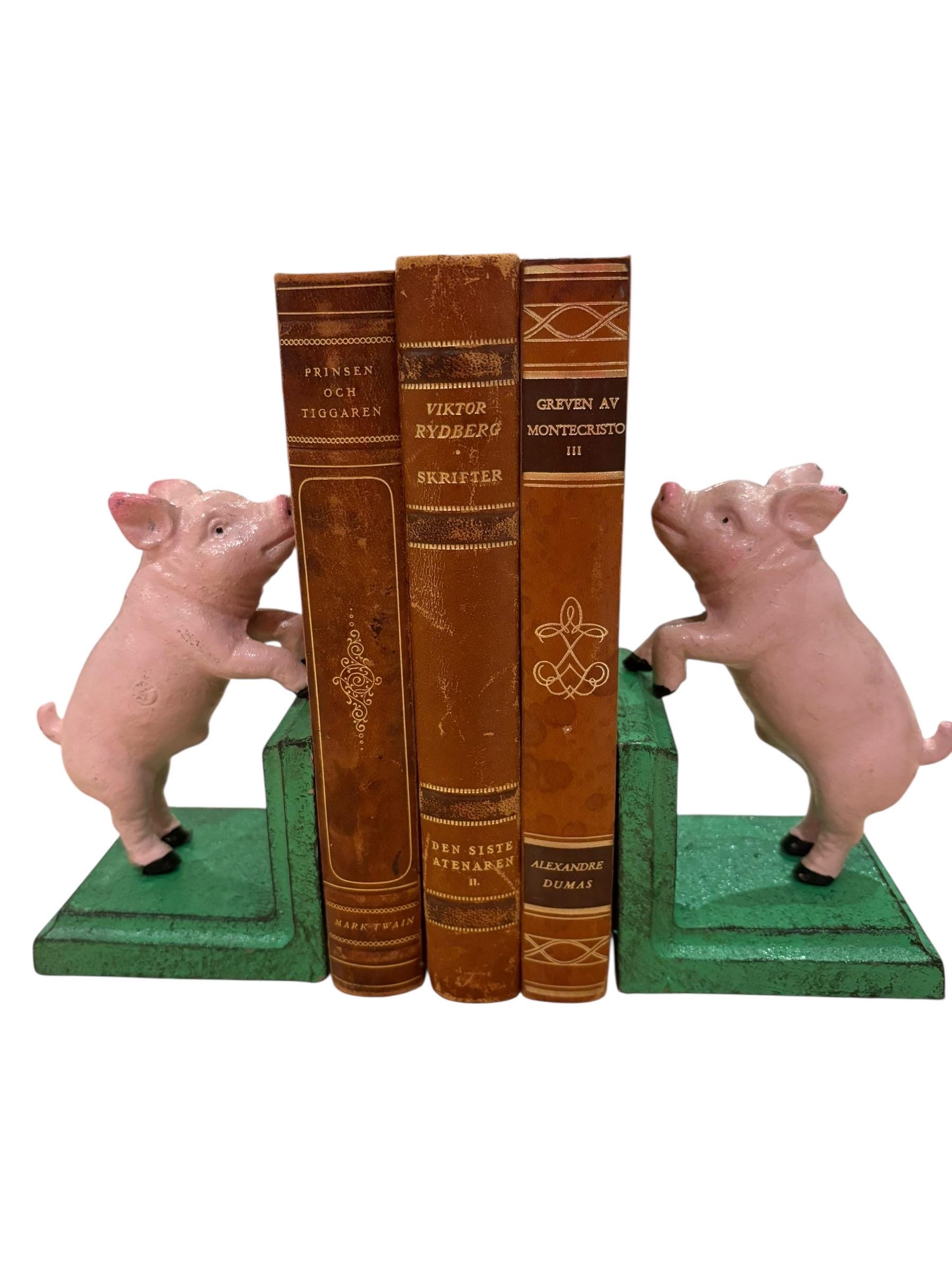 Cast Iron Pig Bookends - Etsy