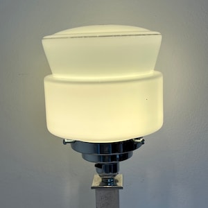 Vintage Art Deco silver chrome column table lamp side lamp Art Deco light vintage light antique lamp image 3