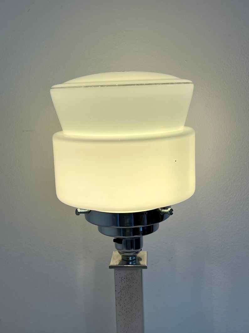 Vintage Art Deco silver chrome column table lamp side lamp Art Deco light vintage light antique lamp image 3