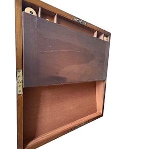 Antique Walnut Victorian 1880s fruitwood  inlay writing slope stationary box literature gift unique gift authors gift antique gift