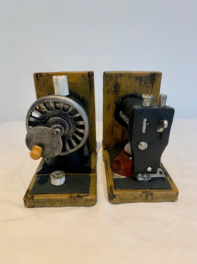 Vintage Style Singer Sewing Machine Bookends Book Tidy Book Etsy