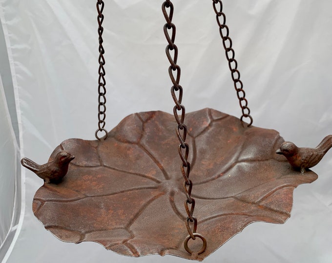 Cast Iron Hanging Bird Bath Bird Feeder Garden Etsy