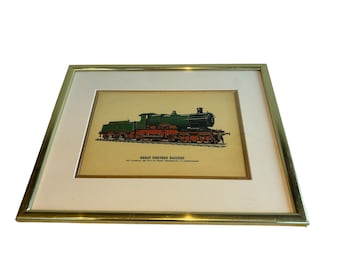 Vintage brass framed print of a Great Western Railway city class train vintage train picture train spotter gift gift for him