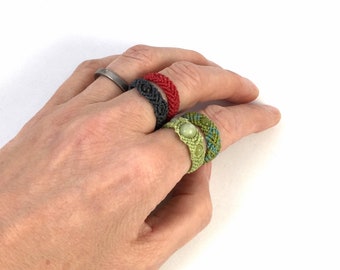 Kleine macramé ring in kleur naar keuze