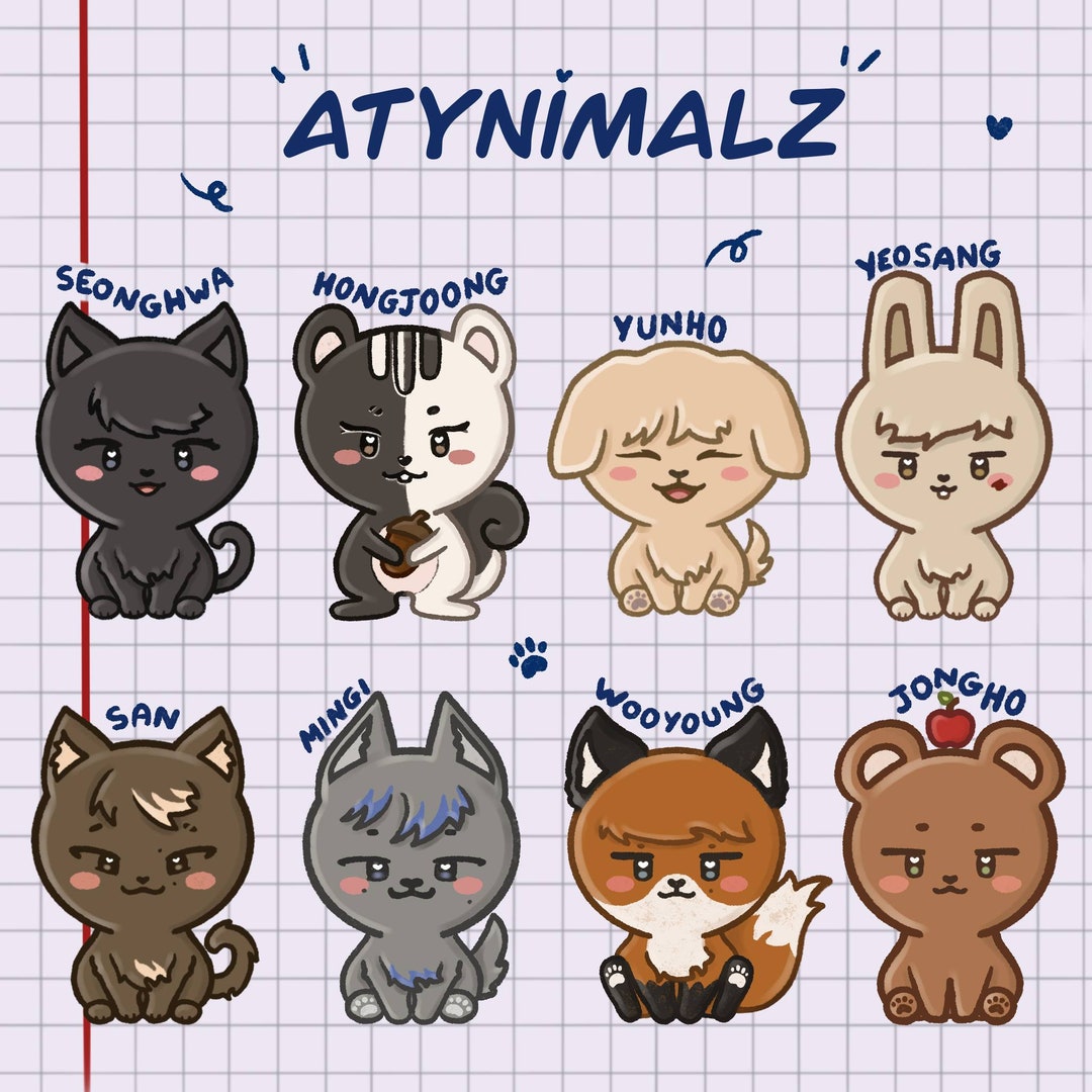 Atinymalz Ateez X Animals Keychain Hongjoong Seonghwa San Mingi why-are-ateez-fans-called-atiny-quora