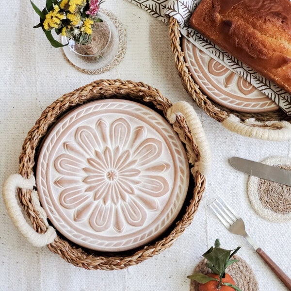 Einweihungsparty Geschenk Handgemacht Neues Zuhause Geschenk Hochzeitsgeschenk Jungvermählten Geschenk für Sie Brot Tortilla Wärmer Steinkorb [Blume R]