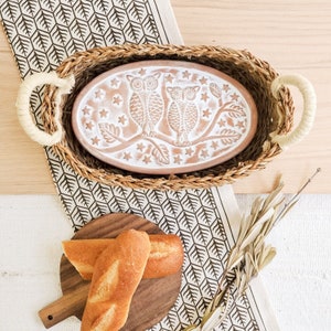 Holiday Gifts Unique Christmas Gift Ideas Hostess Gift Mom Thank You Gift Friend Gift Handmade Bread Warmer Basket W/Tea Towel [Owl/OV-T-D]