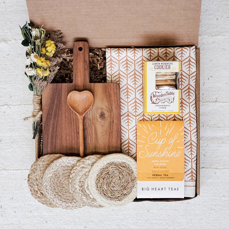 New Home Gift Box Housewarming Gift Basket Realtor Closing Gift Newlywed Wedding Gift Hostess Gift Thank You Gift Box Hygge GB-WB/A-T-L Rectangular Board