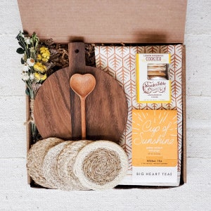 New Home Gift Box Housewarming Gift Basket Realtor Closing Gift Newlywed Wedding Gift Hostess Gift Thank You Gift Box Hygge GB-WB/A-T-L Round Board