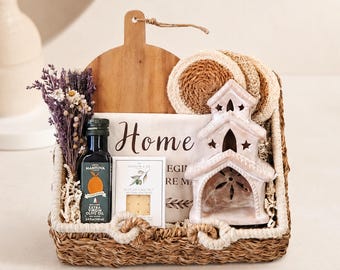Realtor Closing Gift Basket, New Home Gift, Charcuterie Board, Olive Oil & House Keepsake