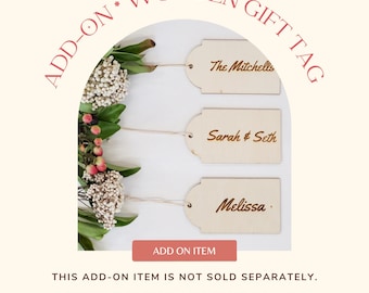 Personalized Laser Engraved Wooden Gift Tag | Add-On Item | NOT SOLD SEPARATELY