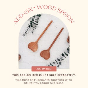 NOT SOLD SEPARATELY • Handmade Wood Spoon • Personalized • Add-On