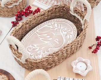 Personalized Christmas Gift Ideas Unique Holiday Gifts Handmade Wife Gift Friend Gift Grandma Gift For Mom Bread Warmer Basket [Bird/OV-M]