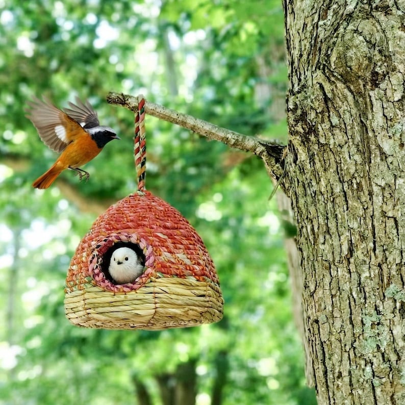 Handwoven Natural Bird House - Thumbnail 2