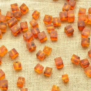 Baltic Amber Beads Cube 5-6 mm Unpolished Stones Gemstone, 5-6 mm size, Honey Beads