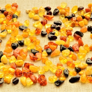Natural Amber Beads 5-200 Grams Chip Beads (4-7mm) Jewelry Supplies Beads, Baltic Amber Beads, Polished Mixed Beads