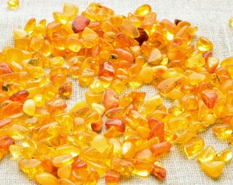 Natürliche Bernstein Steine 5-200 Gramm Chip Perlen (4-7 mm) Schmuck Zubehör Perlen, baltische Bernsteinsteine, polierte natürliche Perlen ungebohrt