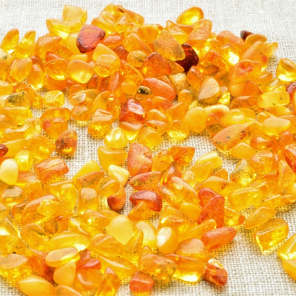 Natural Amber Stones 5-200 Grams Chip Beads (4-7mm) Jewelry Supplies Beads, Baltic Amber stones, Polished Natural Beads undrilled