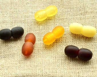 Kunststoff Schraubverschluss Für baltischen Schmuck, Perlen Schmuck Zubehör, unpolierte Verschlüsse, Rohe Verschlüsse Cognac, Zitrone, Kirsche, Schwarz, Eigelb, Mix