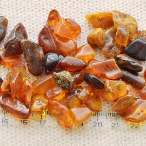 Amber Stones  29 Grams 6-30mm Jewelry Supplies Beads, Baltic Amber stones, Polished Natural Beads AM-002