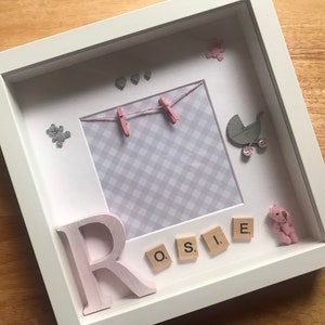 Luxury Handmade, Bespoke, Personalised Baby/Children&#39;s Name Box Frame Room Decor.