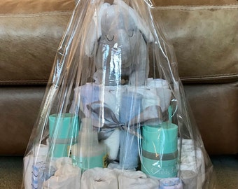 Handmade, Bespoke 2 Tier Nappy Cake with Baby Products