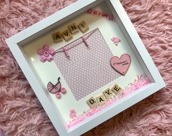 Moldura de caixa personalizada feita à mão de luxo para bebê menina