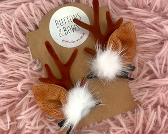 Cute Christmas Reindeer Antler Hair Clips