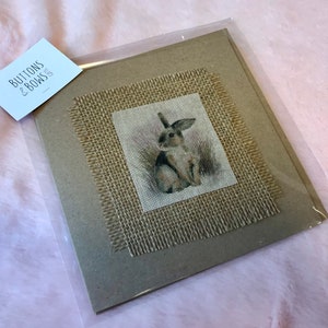 Carte de voeux faite main en forme de lapin