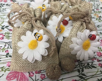 Mini bolsa de bomba de sementes de juta Save The Bees/Ladybirds