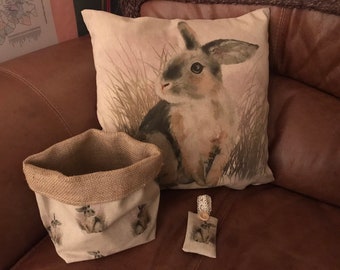 Bunny Rabbit Cushions, Storage Baskets and Lavender Sachets.
