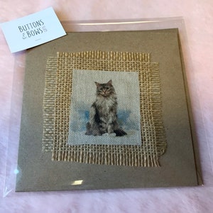 Carte de voeux chat faite main