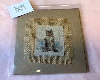 Handmade Cat Greeting Card