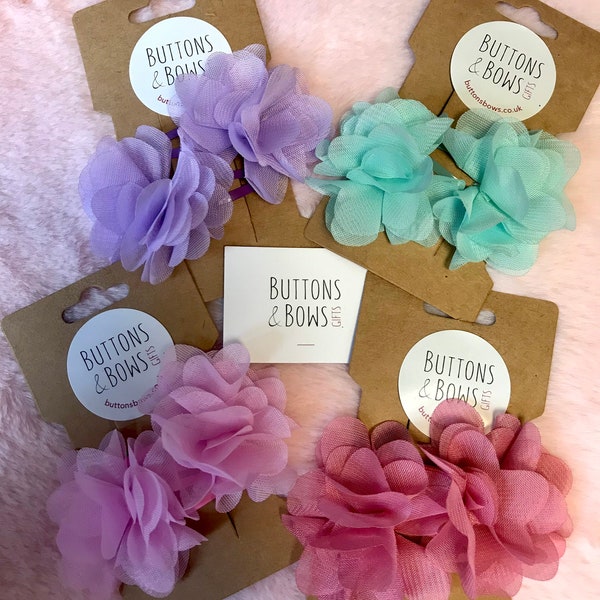 Handmade Chiffon Flower Hair Clips.