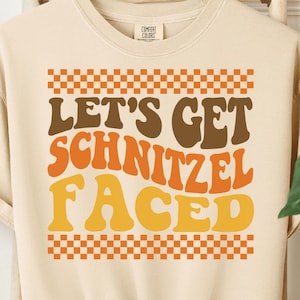 Oktoberfest T-Shirt, Schnitzel Faced Sweatshirt, German Beer Festival, Funny Drinking Tee, Retro Graphic, Oktoberfest Drinking Shirt