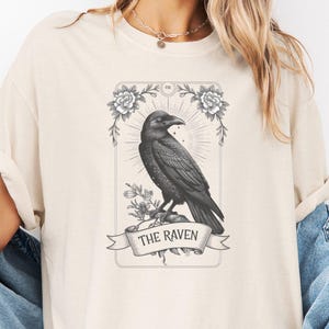 Raven Illustration Shirt: Gothic Crow Artwork Tee
