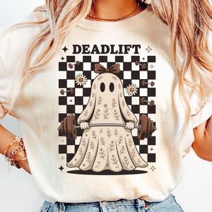 Camiseta fantasma de peso muerto espeluznante: camiseta de gimnasio de Halloween con colores cómodos