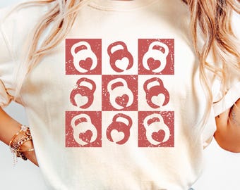 Comfort Colors Kettlebell Heart Shirt: Gym Lover Gift